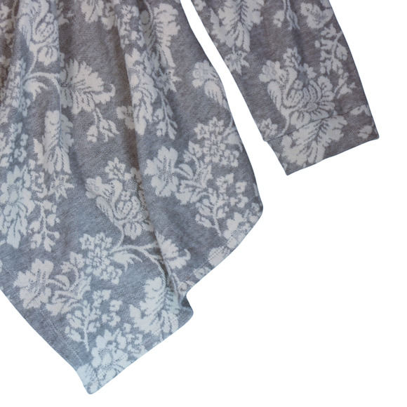 Knox Rose Cardigan Sweater Womens XXL Gray Floral Drape Front Boho Soft Girl - Picture 5 of 14